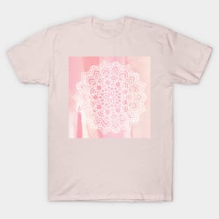 Flower Mandala pink and white watercolor T-Shirt